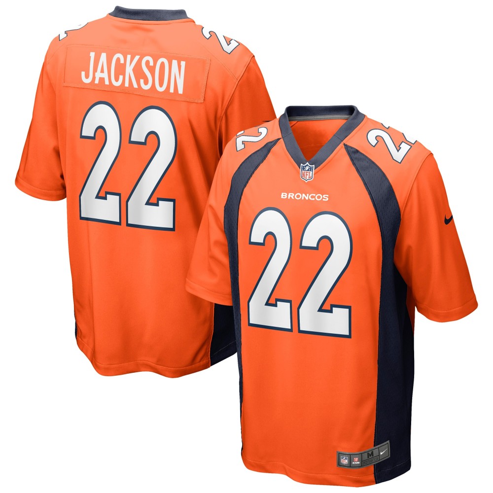 Men's Denver Broncos Kareem Jackson Number 22 Nike Orange Game Jersey