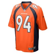 Men's Denver Broncos Keondre Coburn Number 94 Nike Orange Game Jersey