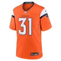 Men's Denver Broncos Kris Abrams-Draine Number 31 Nike Orange Team Game Jersey