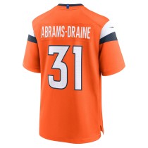 Men's Denver Broncos Kris Abrams-Draine Number 31 Nike Orange Team Game Jersey