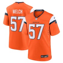 Men's Denver Broncos Kristian Welch Number 57 Nike Orange Team Game Jersey