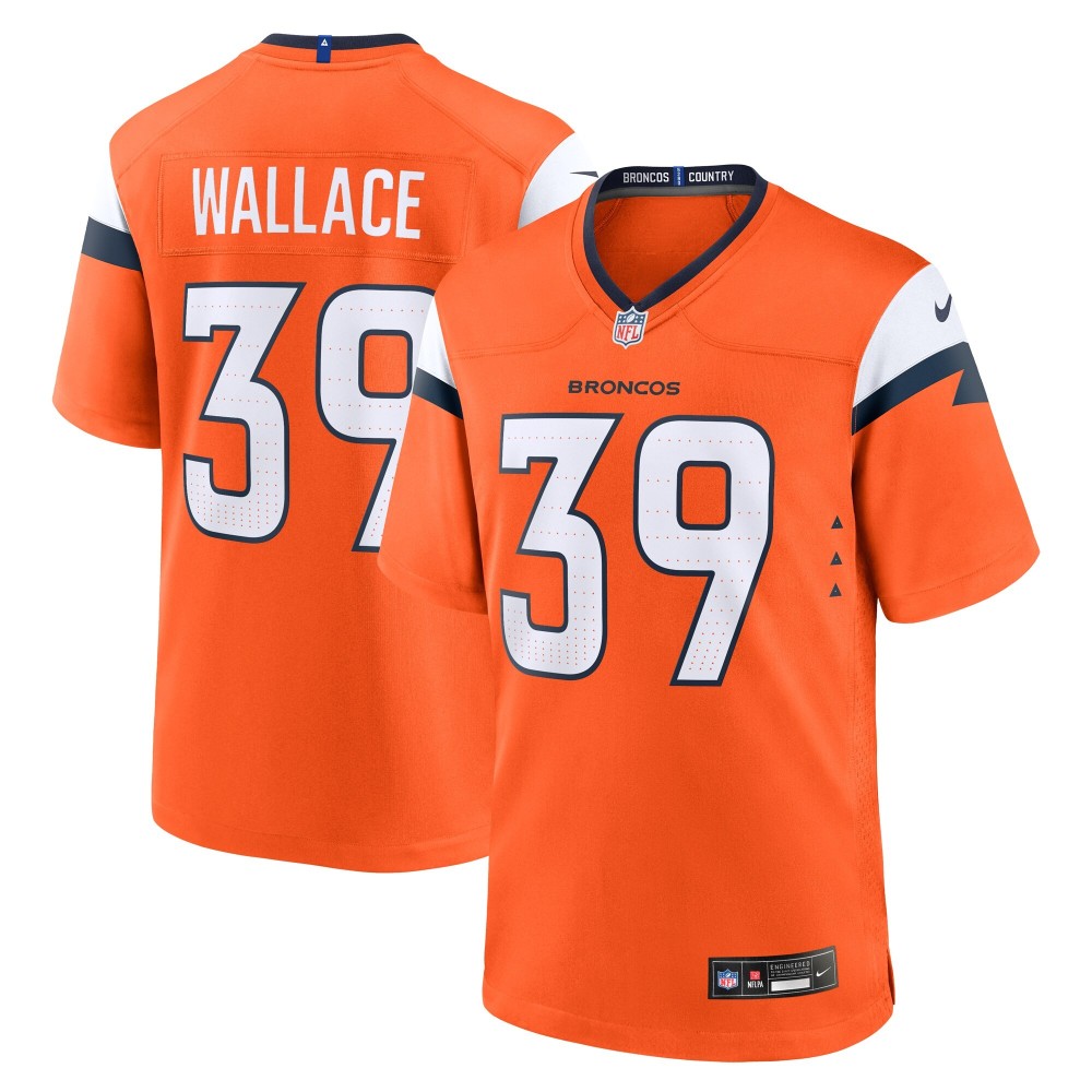 Men's Denver Broncos Levi Wallace Number 39 Nike Orange Team Game Jersey