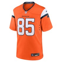 Men's Denver Broncos Lucas Krull Number 85 Nike Orange Team Game Jersey