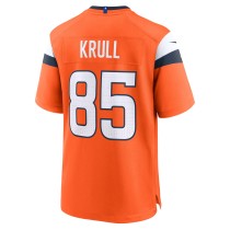 Men's Denver Broncos Lucas Krull Number 85 Nike Orange Team Game Jersey