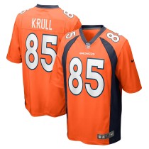 Men's Denver Broncos Lucas Krull Number 85 Nike Orange Team Game Jersey1