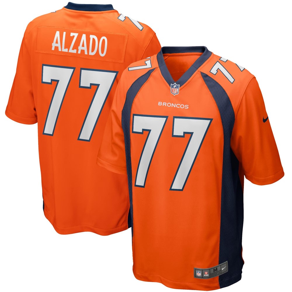 Men's Denver Broncos Lyle Alzado Number 77 Nike Orange Game Retired Player Jersey