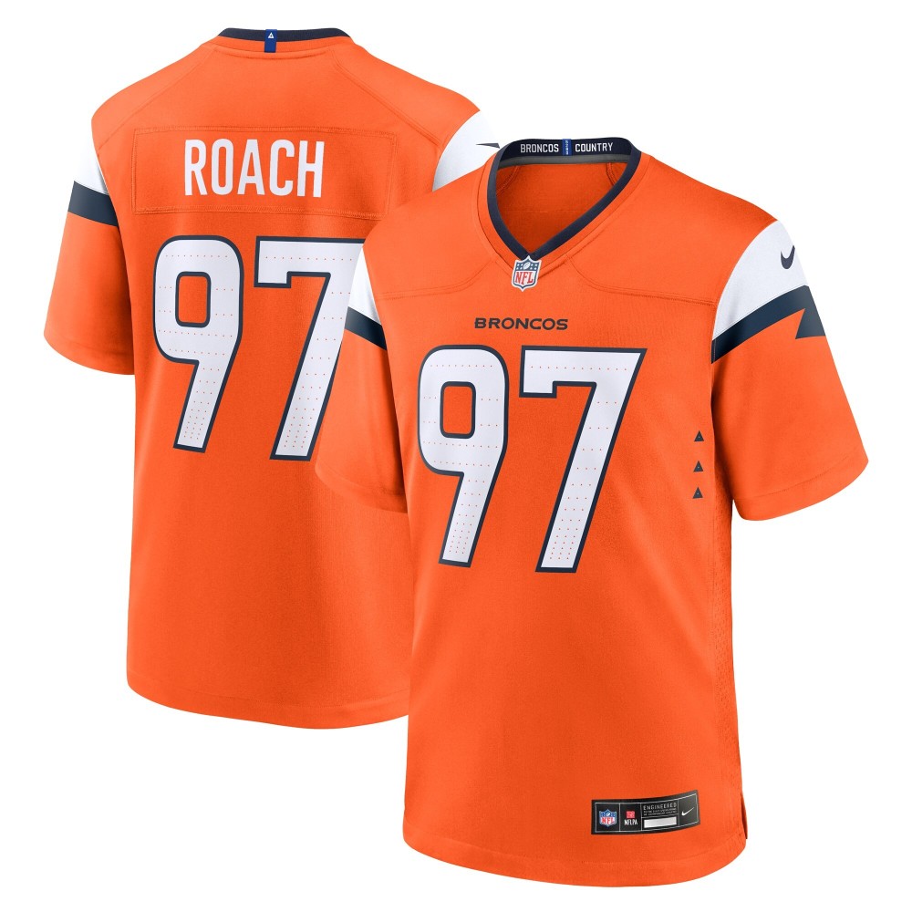 Men's Denver Broncos Malcolm Roach Number 97 Nike Orange Team Game Jersey