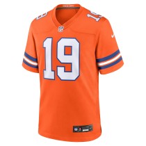 Men's Denver Broncos Marvin Mims Jr Number 19 Nike Orange Mile High Collection 1977 Throwback Player Game Jersey