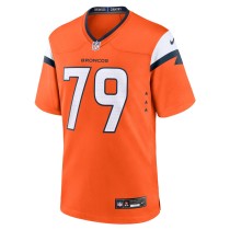 Men's Denver Broncos Matt Peart Number 79 Nike Orange Team Game Jersey