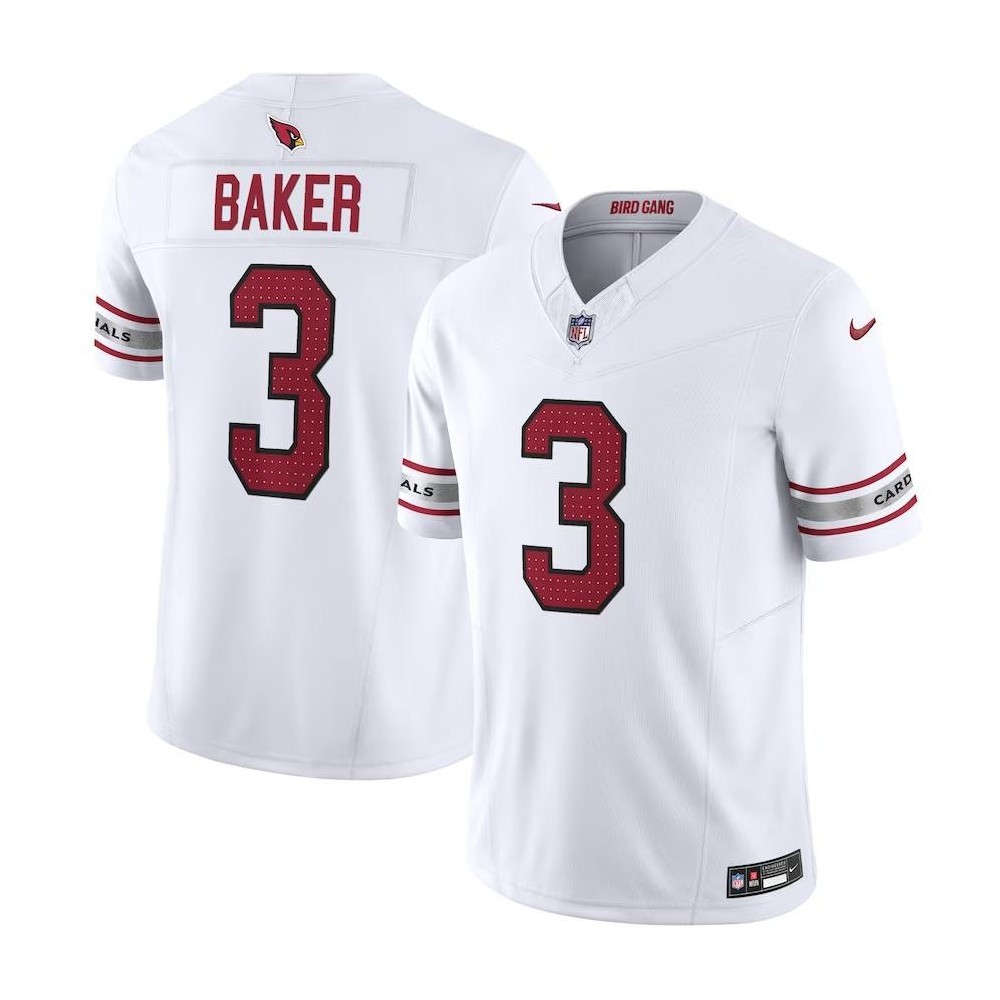 Men's Arizona Cardinals Budda Baker Number 3 Nike White Vapor F.U.S.E. Limited Jersey