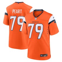 Men's Denver Broncos Matt Peart Number 79 Nike Orange Team Game Jersey