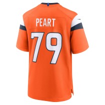 Men's Denver Broncos Matt Peart Number 79 Nike Orange Team Game Jersey