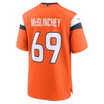 Men's Denver Broncos Mike McGlinchey Number 69 Nike Orange Team Game Jersey