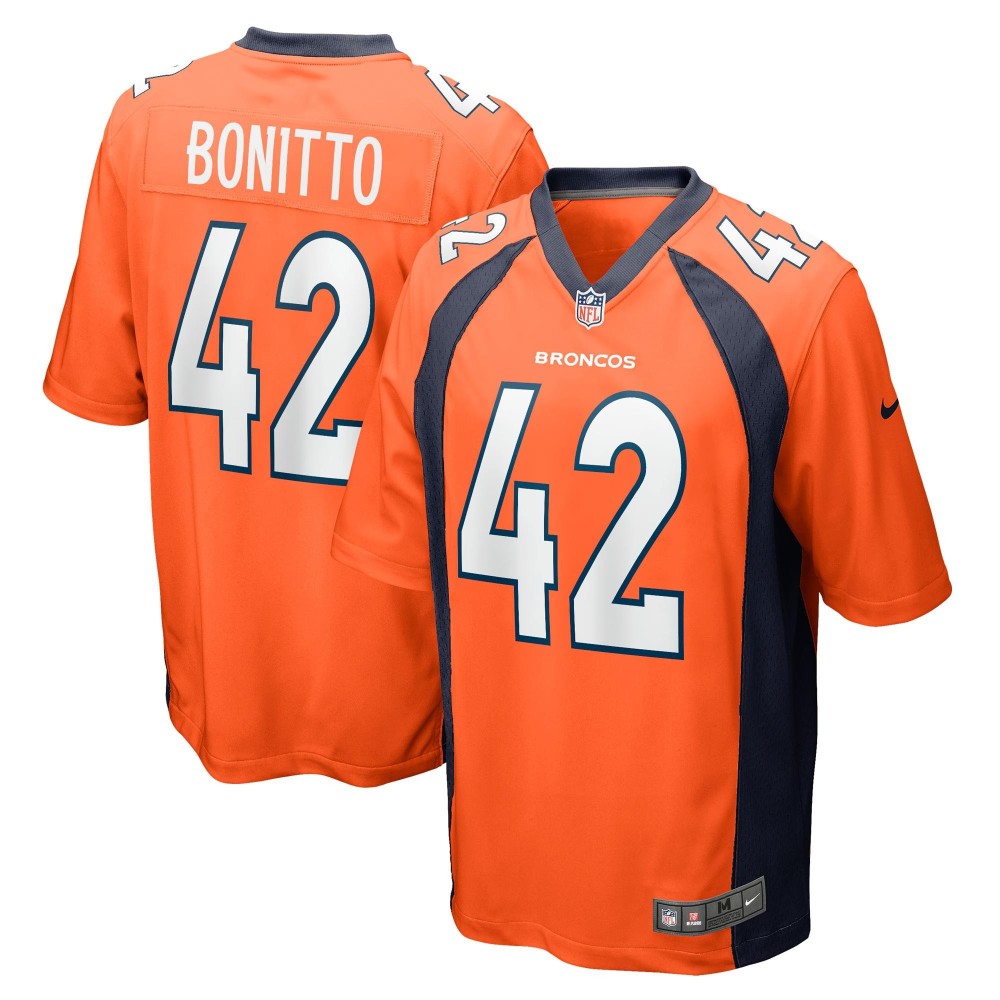 Men's Denver Broncos Nik Bonitto Number 42 Nike Orange Game Player Jersey