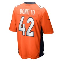 Men's Denver Broncos Nik Bonitto Number 42 Nike Orange Game Player Jersey