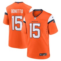 Men's Denver Broncos Nik Bonitto number 15 Nike Orange Team Game Jersey