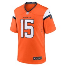 Men's Denver Broncos Nik Bonitto number 15 Nike Orange Team Game Jersey