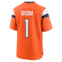 Men's Denver Broncos Groom Number 1 Nike Orange Game Jersey