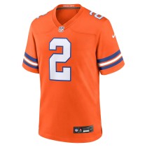 Men's Denver Broncos Patrick Surtain II Number 2 Nike Orange Mile High Collection 1977 Throwback Player Game Jersey