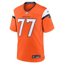 Men's Denver Broncos Quinn Meinerz Number 77 Nike Orange Team Game Jersey