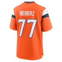 Men's Denver Broncos Quinn Meinerz Number 77 Nike Orange Team Game Jersey