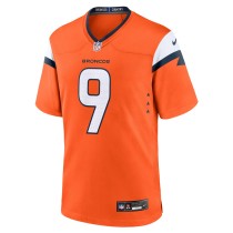 Men's Denver Broncos Riley Dixon Number 9 Nike Orange Team Game Jersey