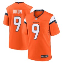 Men's Denver Broncos Riley Dixon Number 9 Nike Orange Team Game Jersey