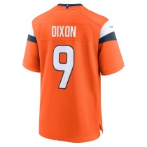 Men's Denver Broncos Riley Dixon Number 9 Nike Orange Team Game Jersey