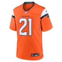 Men's Denver Broncos Riley Moss Number 21 Nike Orange Team Game Jersey