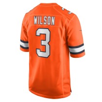 Men's Denver Broncos Russell Wilson Number 3 Nike Orange Alternate Game Jersey