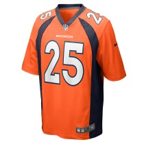 Men's Denver Broncos Samaje Perine Number 25 Nike Orange Game Player Jersey