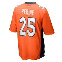 Men's Denver Broncos Samaje Perine Number 25 Nike Orange Game Player Jersey