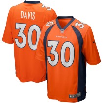 Men's Denver Broncos Terrell Davis Number 30 Nike Orange Game Retired Player Jersey