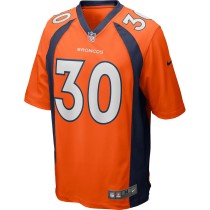 Men's Denver Broncos Terrell Davis Number 30 Nike Orange Game Retired Player Jersey