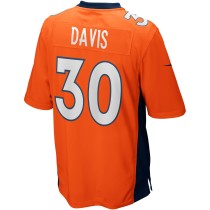 Men's Denver Broncos Terrell Davis Number 30 Nike Orange Game Retired Player Jersey