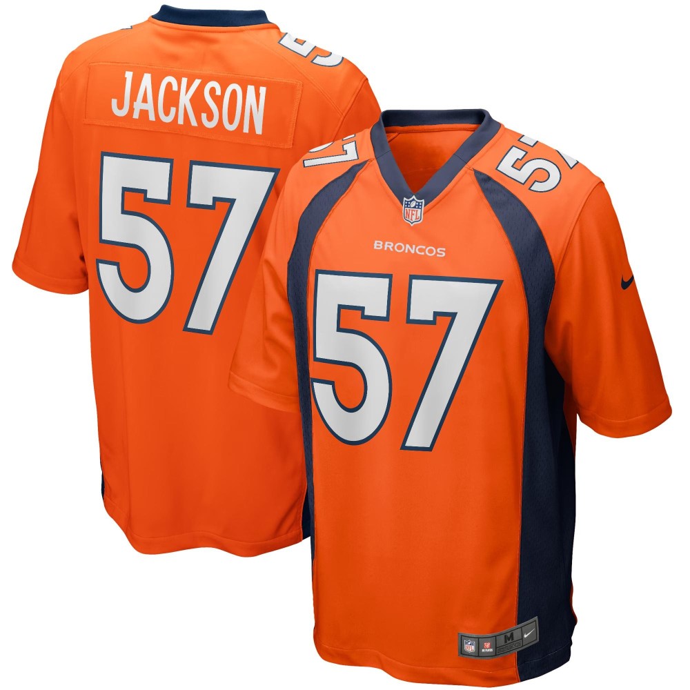 Men's Denver Broncos Tom Jackson Number 57 Nike Orange Game Retired Player Jersey