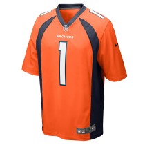 Men's Denver Broncos Tremon Smith Number 1 Nike Orange Game Jersey