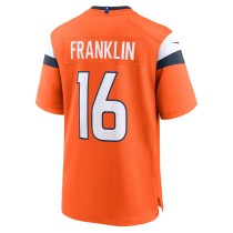 Men's Denver Broncos Troy Franklin Number 16 Nike Orange Team Game Jersey