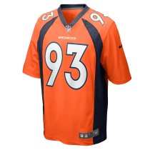 Men's Denver Broncos Troy Jones Number 93 Nike Orange Game Jersey