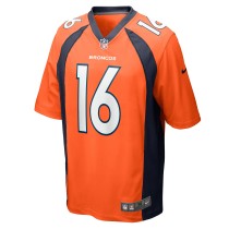 Men's Denver Broncos Wil Lutz Number 16 Nike Orange Game Jersey