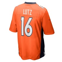 Men's Denver Broncos Wil Lutz Number 16 Nike Orange Game Jersey