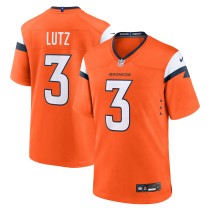 Men's Denver Broncos Wil Lutz Number 3 Nike Orange Team Game Jersey