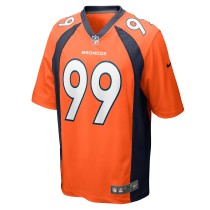 Men's Denver Broncos Zach Allen Number 99 Nike Orange Game Player Jersey