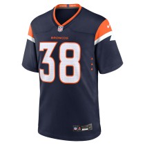 Men's Denver Broncos Jaleel McLaughlin Number 38 Nike Navy Alternate Game Jersey