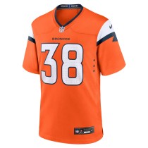 Men's Denver Broncos Jaleel McLaughlin Number 38 Nike Orange Alternate Game Jersey