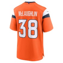 Men's Denver Broncos Jaleel McLaughlin Number 38 Nike Orange Alternate Game Jersey