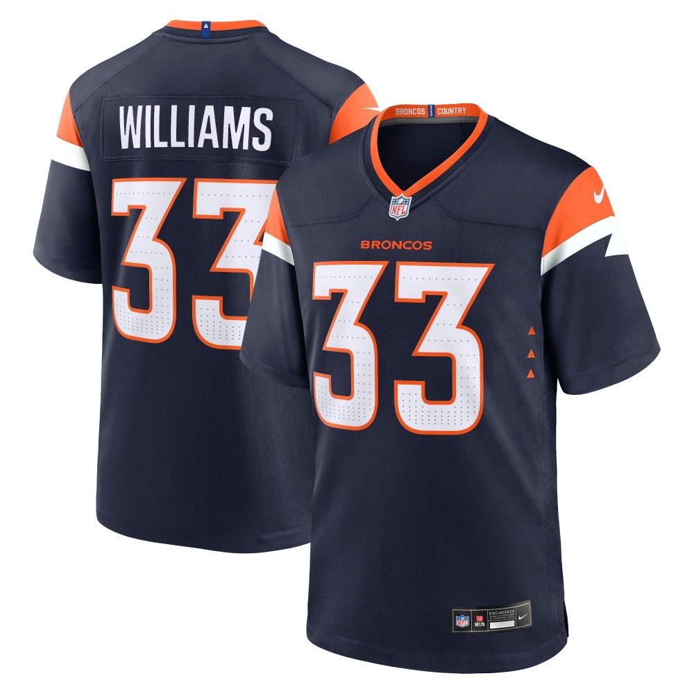 Men's Denver Broncos Javonte Williams Number 33 Nike Navy Mile High Collection Alternate Game Jersey