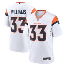 Men's Denver Broncos Javonte Williams Number 33 Nike White Mile High Collection Alternate Game Jersey