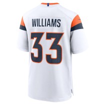 Men's Denver Broncos Javonte Williams Number 33 Nike White Mile High Collection Alternate Game Jersey