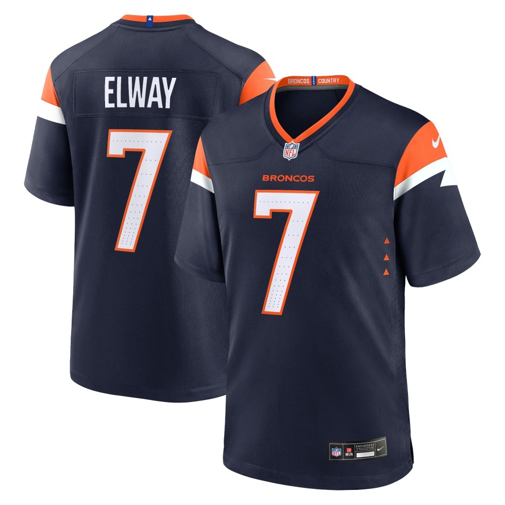 Men's Denver Broncos John Elway Number 7 Nike Navy Mile High Collection Retired Player Game Jersey